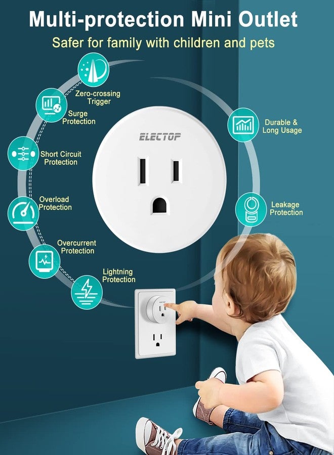 ELECTOP Remote Control Outlet, ELECTOP 15A/1500W Wireless Outlet Power Switch, No Wire Long Range Electrical Switch Plug On/Off for Lights, Fans, Christmas Lights, Household Appliance, 4000V Anti Surge - Image 2